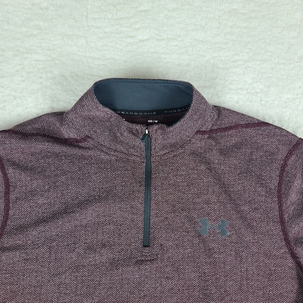 Under Armour Sweater Men Medium Purple Threadborne Loose‎ Heatgear Performance